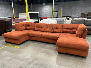 Ashley Burnt Orange Dual Chaise Sleeper Sectional