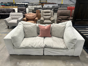 Jackson Furniture 2-Pc Modular Gray Velvet Cloud Sofa