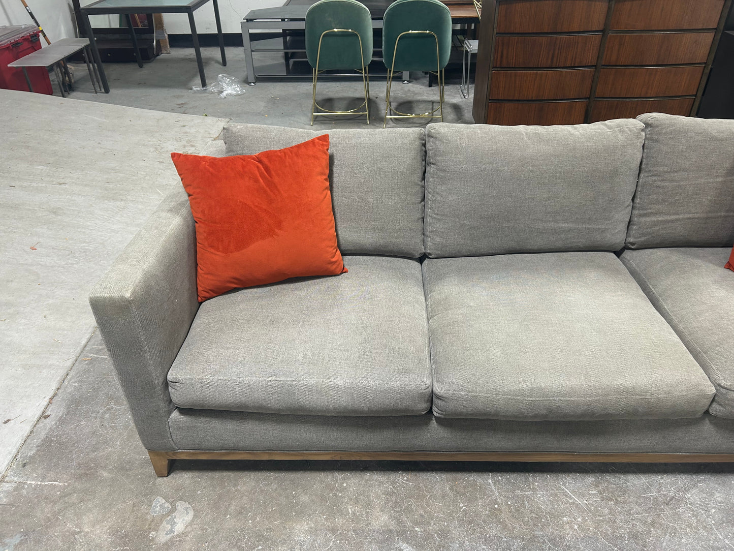 Crate & Barrel Sky Grey 96” Taraval Sofa