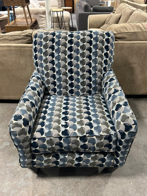 Blue Patterned Accent Chair
