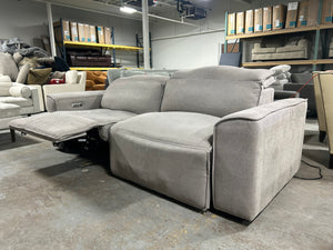 Modular Light Gray Power Recliner Sofa
