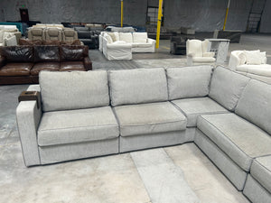 Gray LoveSac Sactional w/Storage Ottoman (5 Seat/8 Side)
