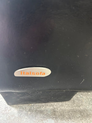 Natuzzi 3-Pc Black Leather Chaise Sectional