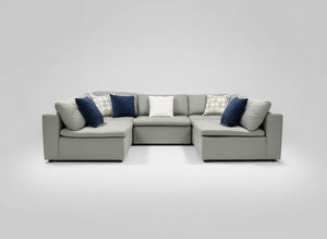 5-Pc Modular Light Gray Cloud Sectional