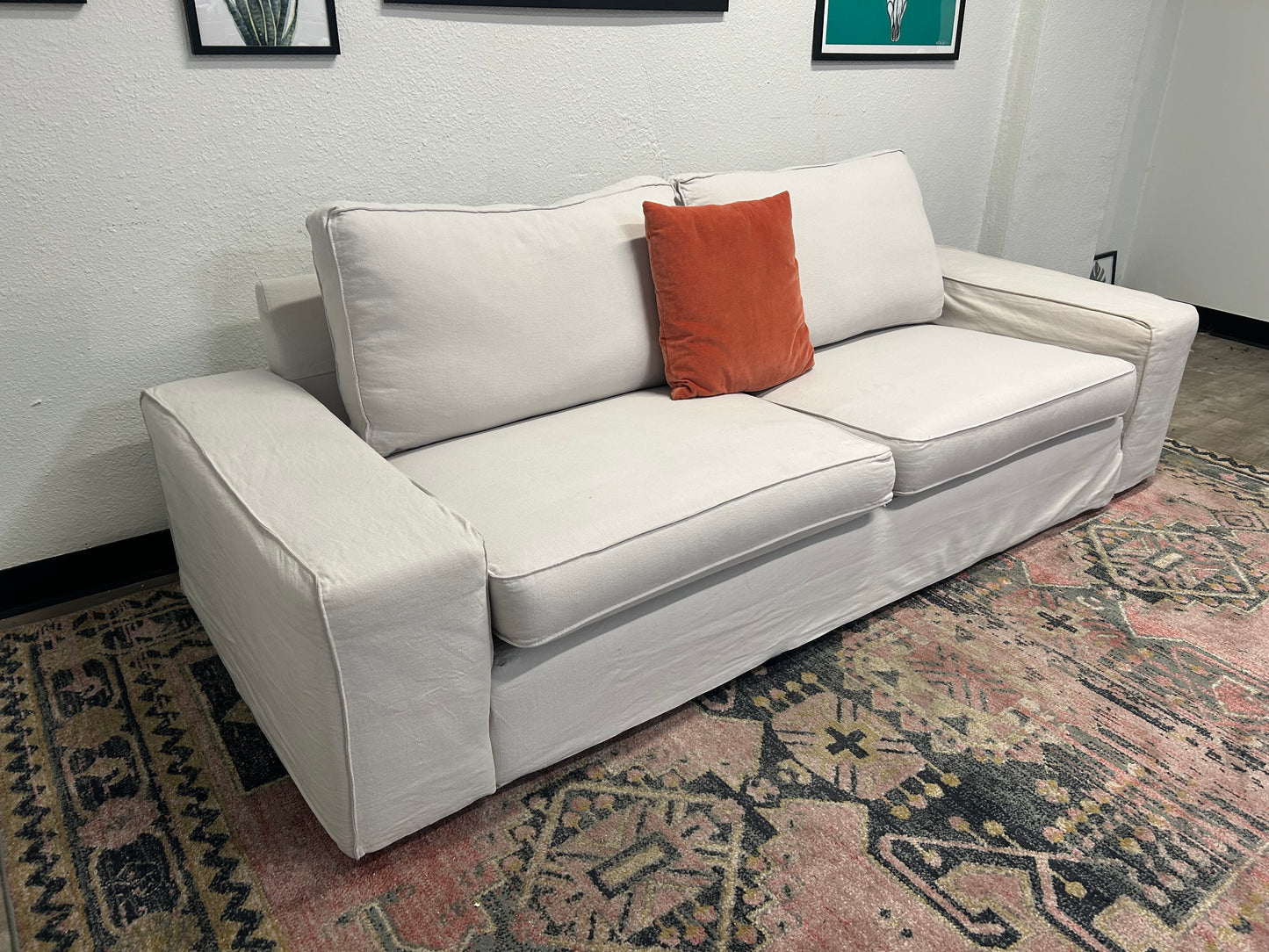 IKEA Sky Grey Kivik Sofa w/ Custom Slipcovers
