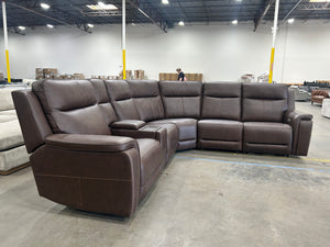 Flexsteel Griffin Italian Leather Zero Gravity Reclining Sectional