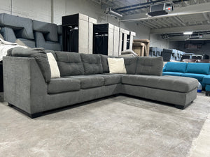Contemporary Gray Sleeper Chaise Sectional