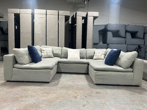 5-Pc Modular Light Gray Cloud Sectional