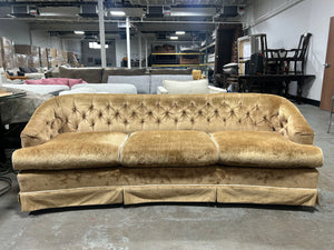 1970s Gold Velvet Hollywood Regency Sofa