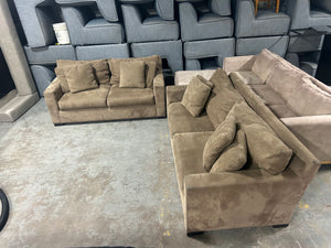 Crate & Barrel 2-Pc Taupe Axis Sofa Set