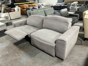Modular Light Gray Power Recliner Sofa