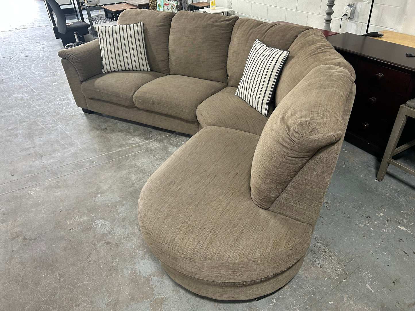 IKEA Taupe 3-Pc Chaise Sectional