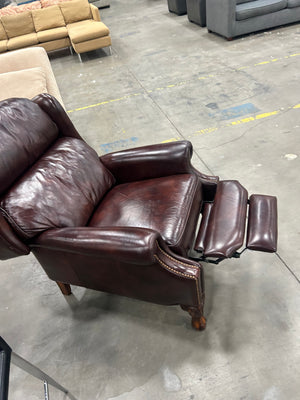 Maroon Leather Wingback Recliner Chair