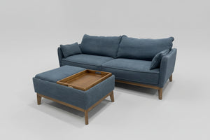 Furniture Row Navy Rhodes Sofa w/Ottoman