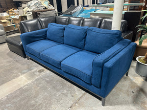 90'' Blue MCM Sofa