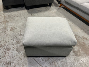 Gray Basketweave Ottoman
