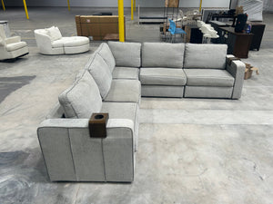 Gray LoveSac Sactional w/Storage Ottoman (5 Seat/8 Side)