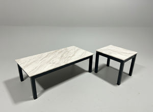 Contemporary Marbled Coffee Table/End Table Set