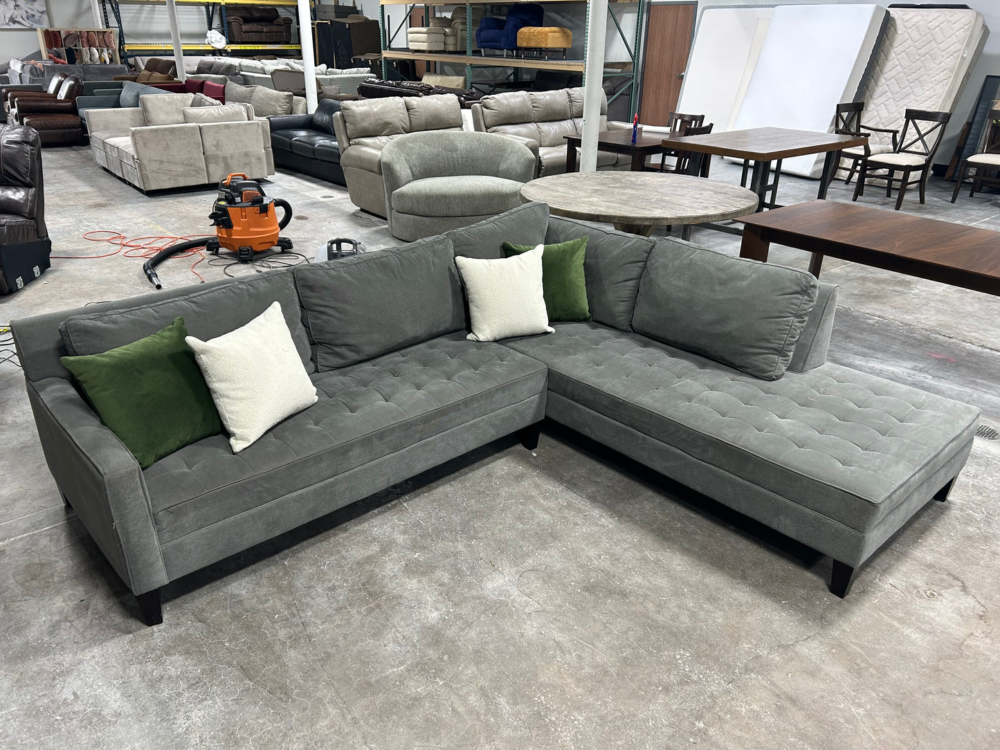 Z Galleria Light Gray MCM Chaise Sectional