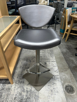 Adjustable Height Leather Bar Stool