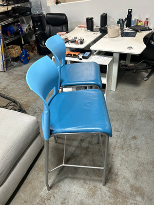 Steelcase 2-Pc Retro Blue Move Barstool Set