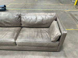 Room & Board 90'' Full-Grain Leather Sofa (Slate)