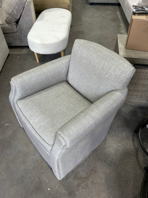 Studded Gray Swivel Chair