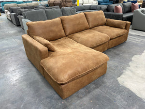 Ashley Tan Microsuede Chaise Sectional