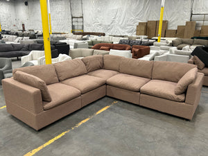 Albany Park Kova L-Shape Corner Sectional - Mocha Performance Bouclé