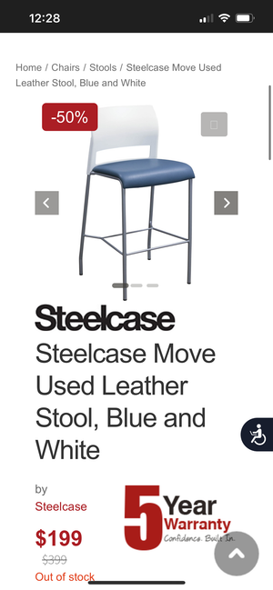 Steelcase 2-Pc Retro Blue Move Barstool Set