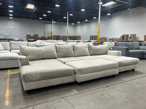 Light Gray U-Shaped Sectional w/Ottoman