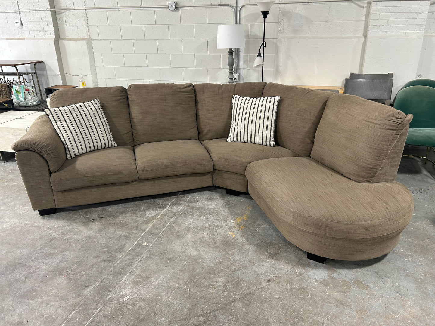 IKEA Taupe 3-Pc Chaise Sectional