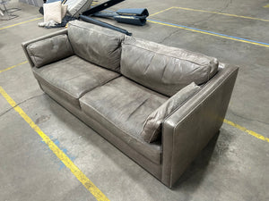 Room & Board 90'' Full-Grain Leather Sofa (Slate)