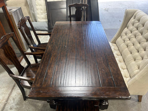 Pottery Barn 6-Pc Dark Brown Benchwright Dining Set