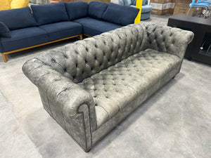 Arhaus Berwick Leather Chesterfield Sofa (Banks Mink)