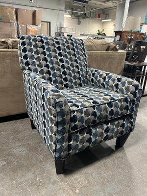 Blue Patterned Accent Chair