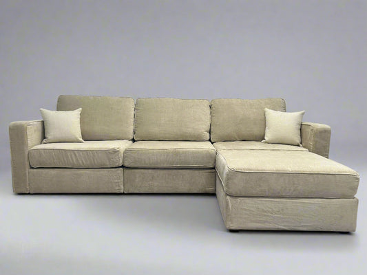 LIKE-NEW Modular Beige Chenille LoveSac Sectional