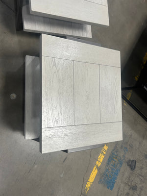 Contemporary Light Gray Wood Coffee Table/End Table Set