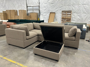 Albany Park Kova Corner Sectional (Hazelnut Performance Bouclé)