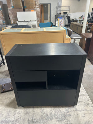 Tall Black Rolling Storage Cart
