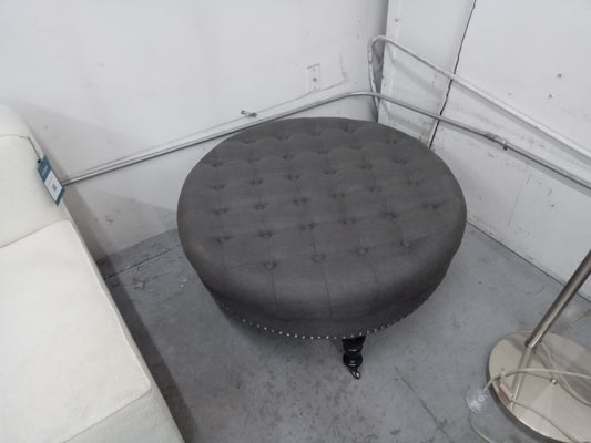 Gray Tufted Ottoman