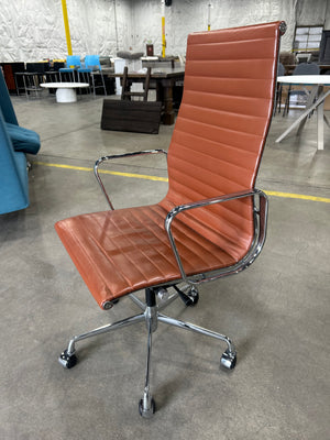 Cognac Tan Leather Office Chair
