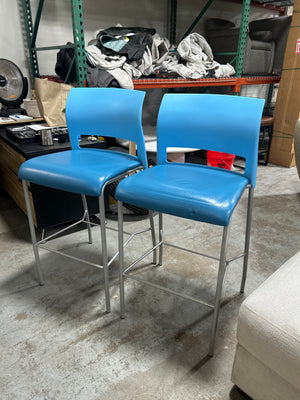 Steelcase 2-Pc Retro Blue Move Barstool Set
