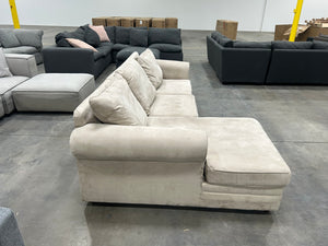 Cream 2-Pc Microfiber Chaise Sectional