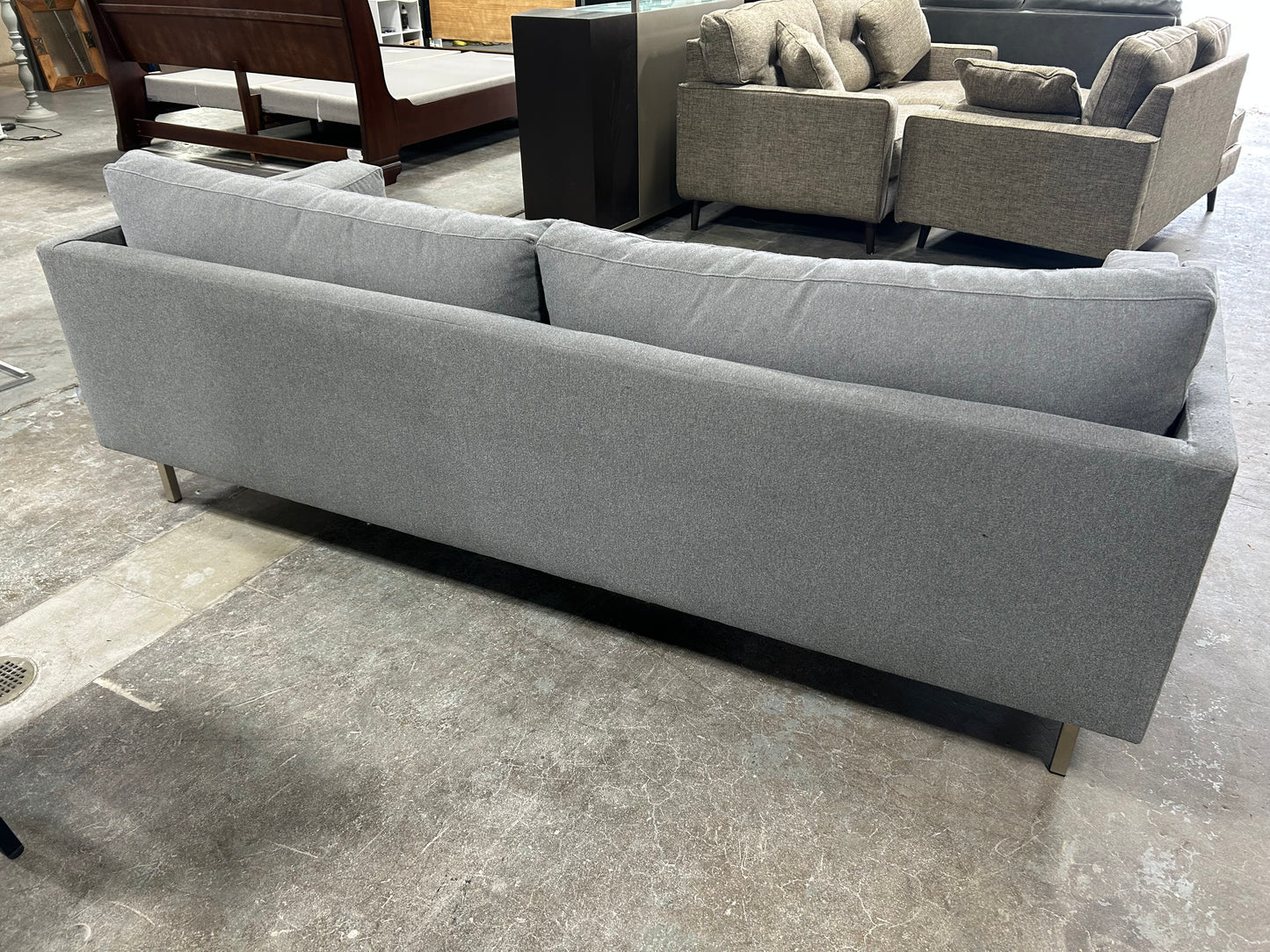 BenchMade Modern Light Gray 90” Skinny Fat Sofa