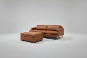Albany Park 86'' Lido Sofa w/Storage Ottoman (Cognac)