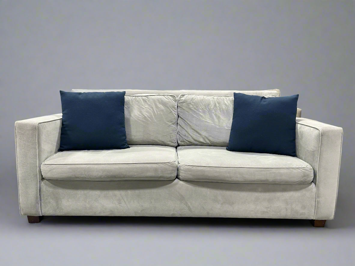 West Elm Sky Grey Velvet 76” Henry Sofa