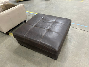 Espresso Leather Ottoman