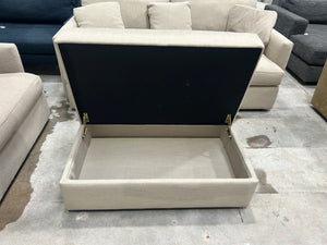 Crate & Barrel 83'' Lounge Sofa w/Storage Ottoman (Beige)