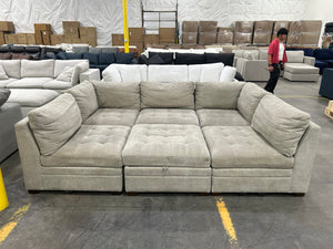 Thomasville Tisdale 6-Piece Modular Sectional w/Storage Ottoman (Taupe)